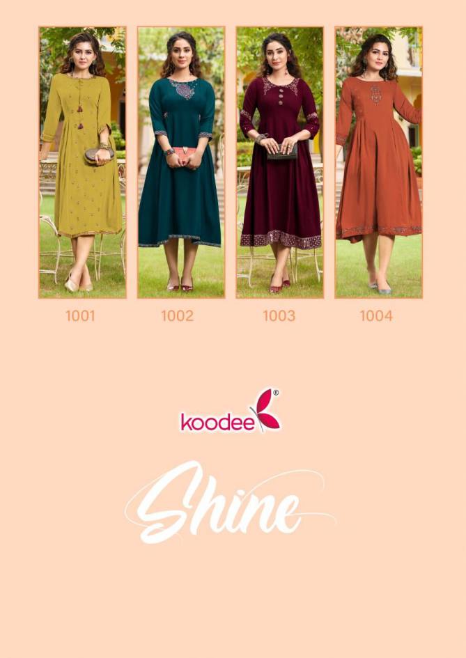 Koodee Shine Festive Wear Wholesale Designer Kurti Catalog
